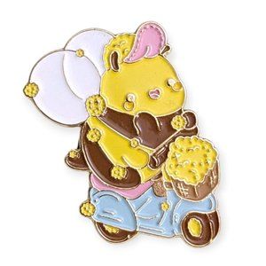 Spring Animals Bright Bat Pin: Bee on a Motorbike